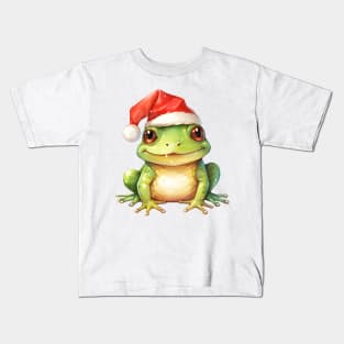 Bullfrog in Santa Hat Kids T-Shirt